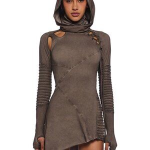 NWT Darker wavs gray dress, S size